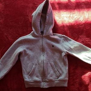 Kids Grey Polo Zipper Sweater